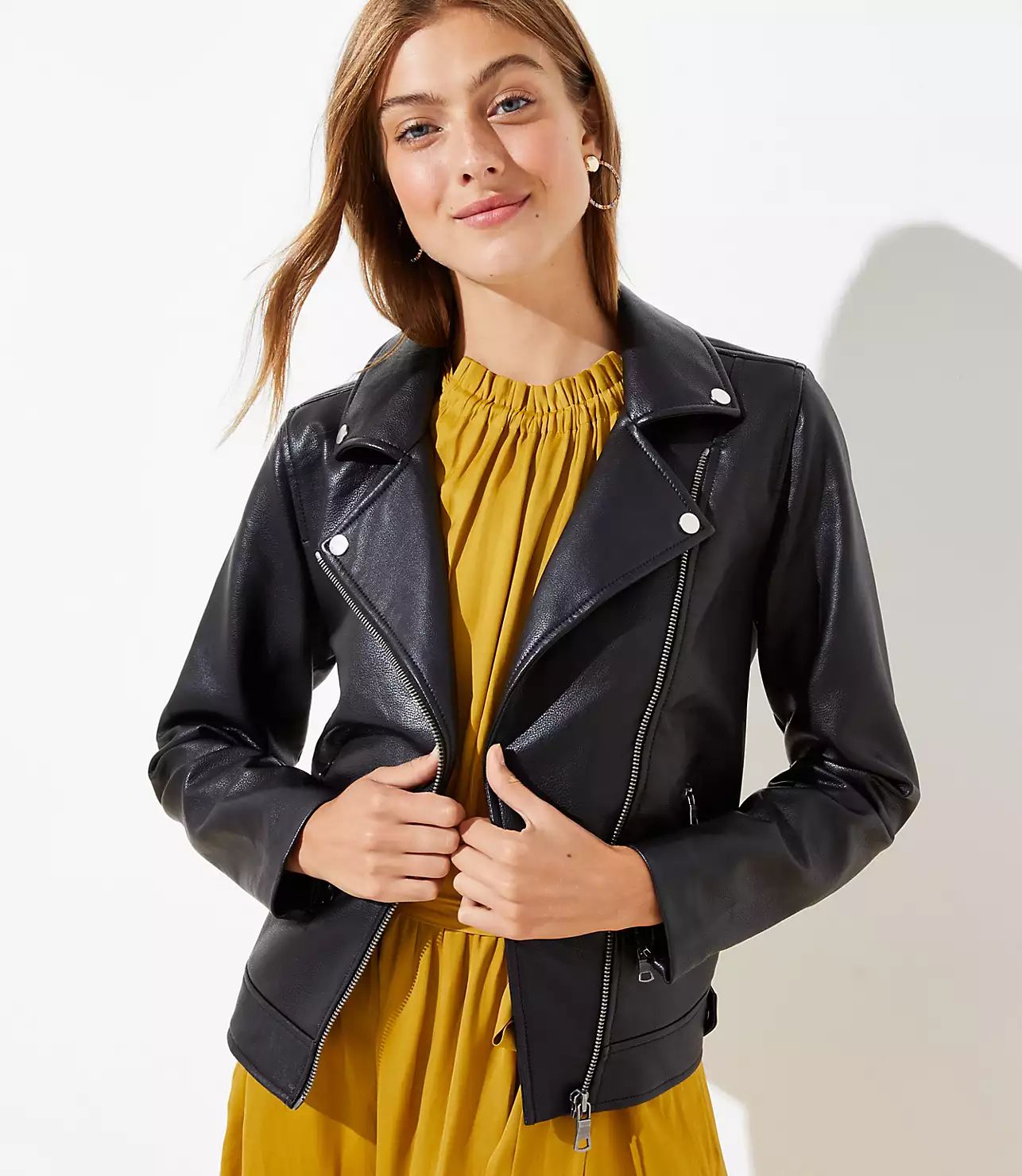 Pebbled Motorcycle Jacket | LOFT