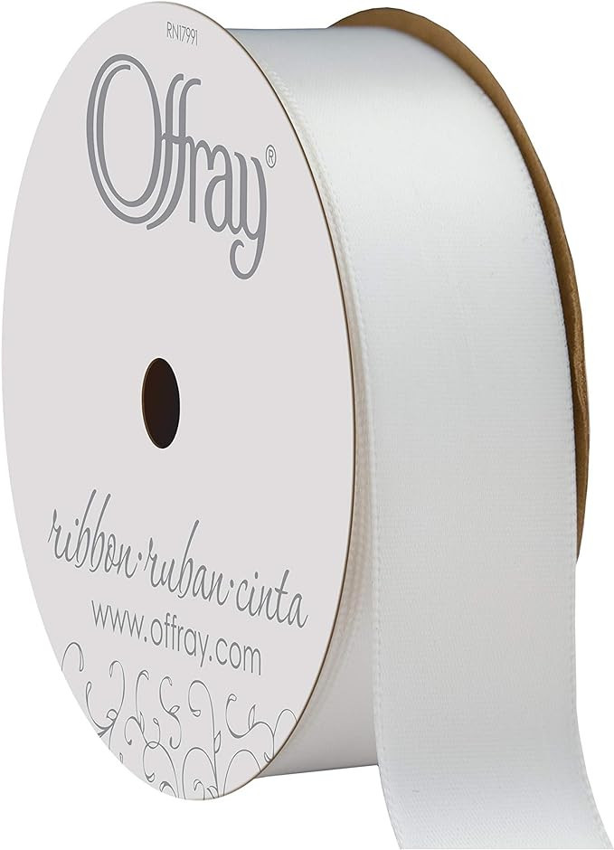 Berwick 061176 7/8" Wide Single Face Satin Ribbon, White, 6 Yds | Amazon (US)