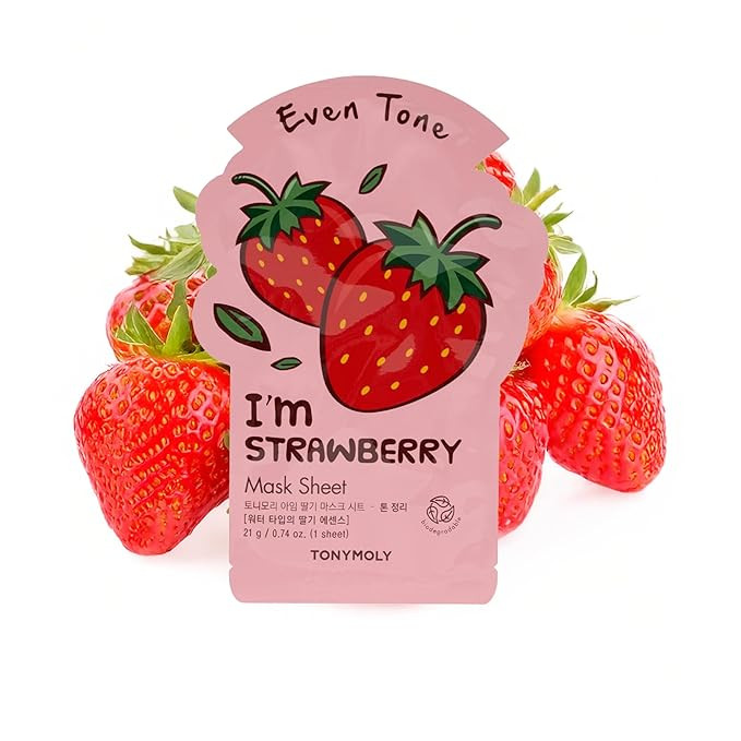 TONYMOLY I’m Strawberry Sheet Mask – Hydrating Korean Face Mask with Strawberry Extract, Vita... | Amazon (US)