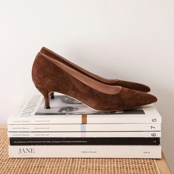 Moxie Mocha Suede Kitten Heel | ALLY Shoes