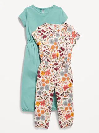 Short-Sleeve One-Piece Jumpsuit 2-Pack for Toddler Girls | Old Navy (US)