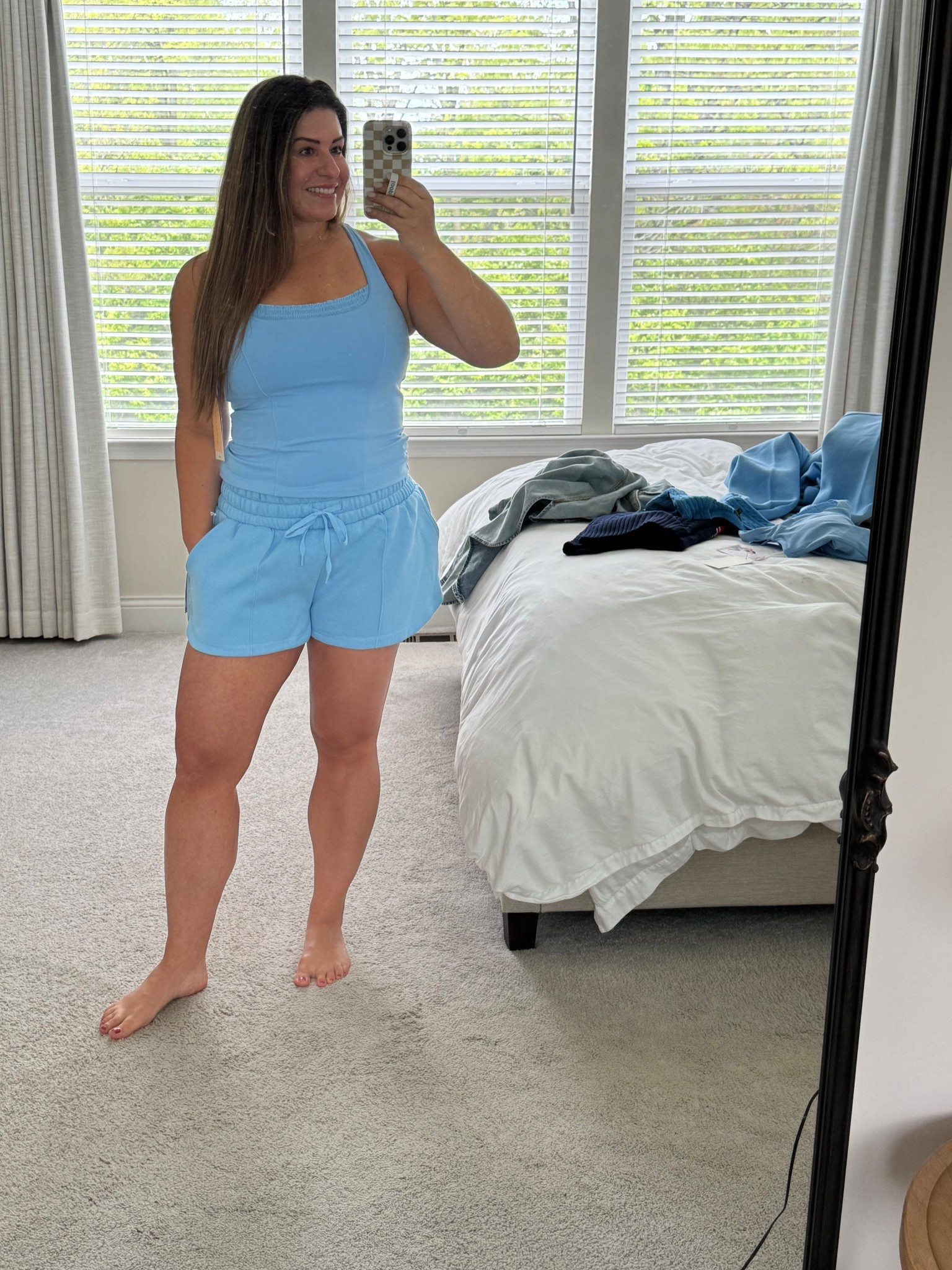 We love a good new set. Even better when it’s blue. Wearing a size M in short and L in top

#LTKMidsize #LTKSeasonal #LTKootd