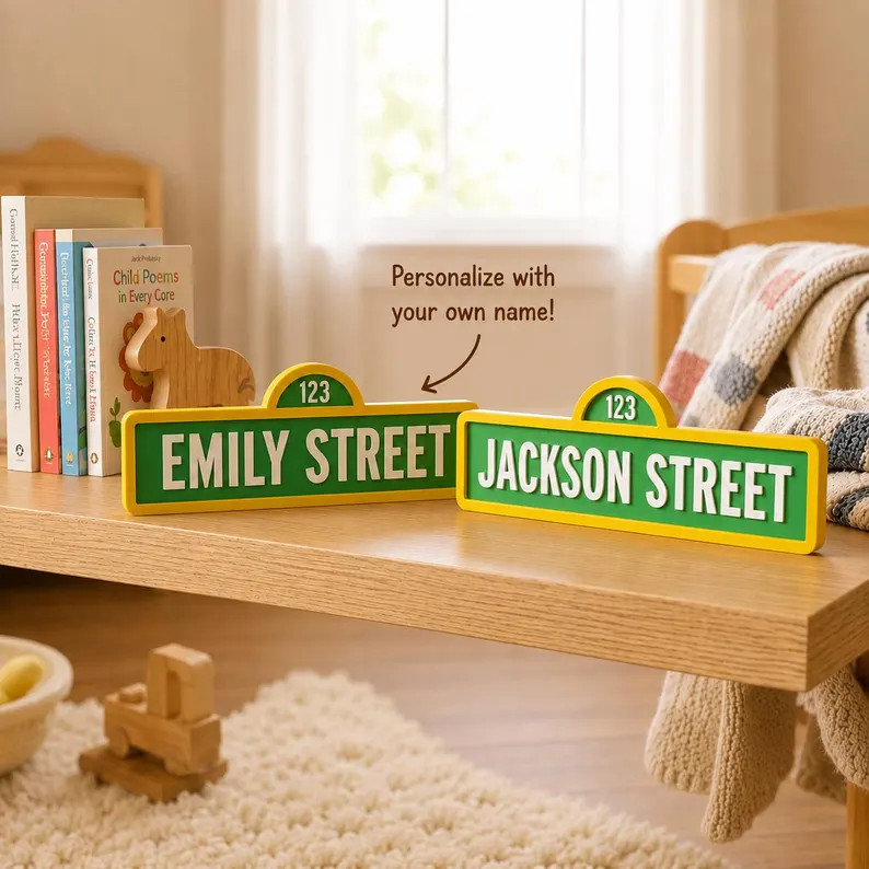 Personalized Sesame Street Name Sign: Custom Kids Room Decor | Etsy (Global)