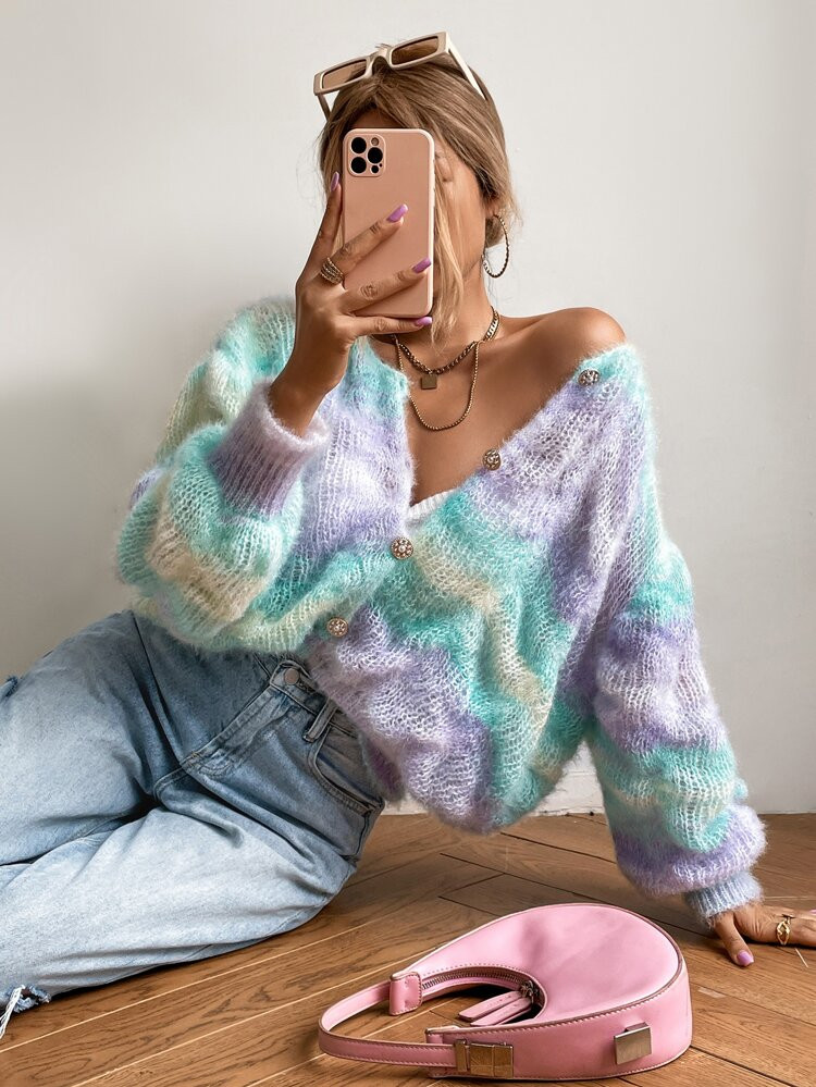 New
     
      Ombre Drop Shoulder Cardigan | SHEIN