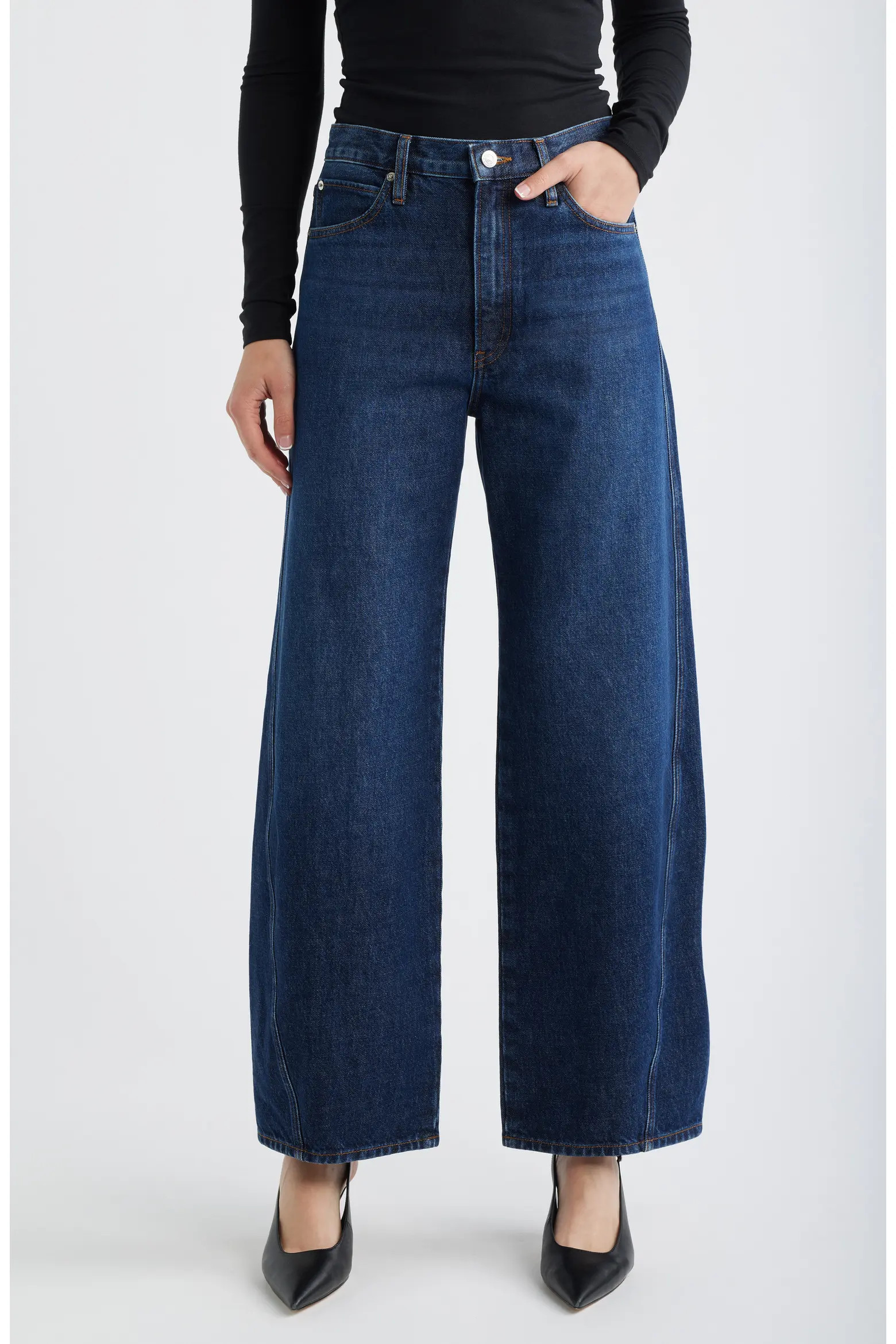 The Twisted Seam Bow High Waist Barrel Leg Jeans (Women) | Nordstrom | Nordstrom
