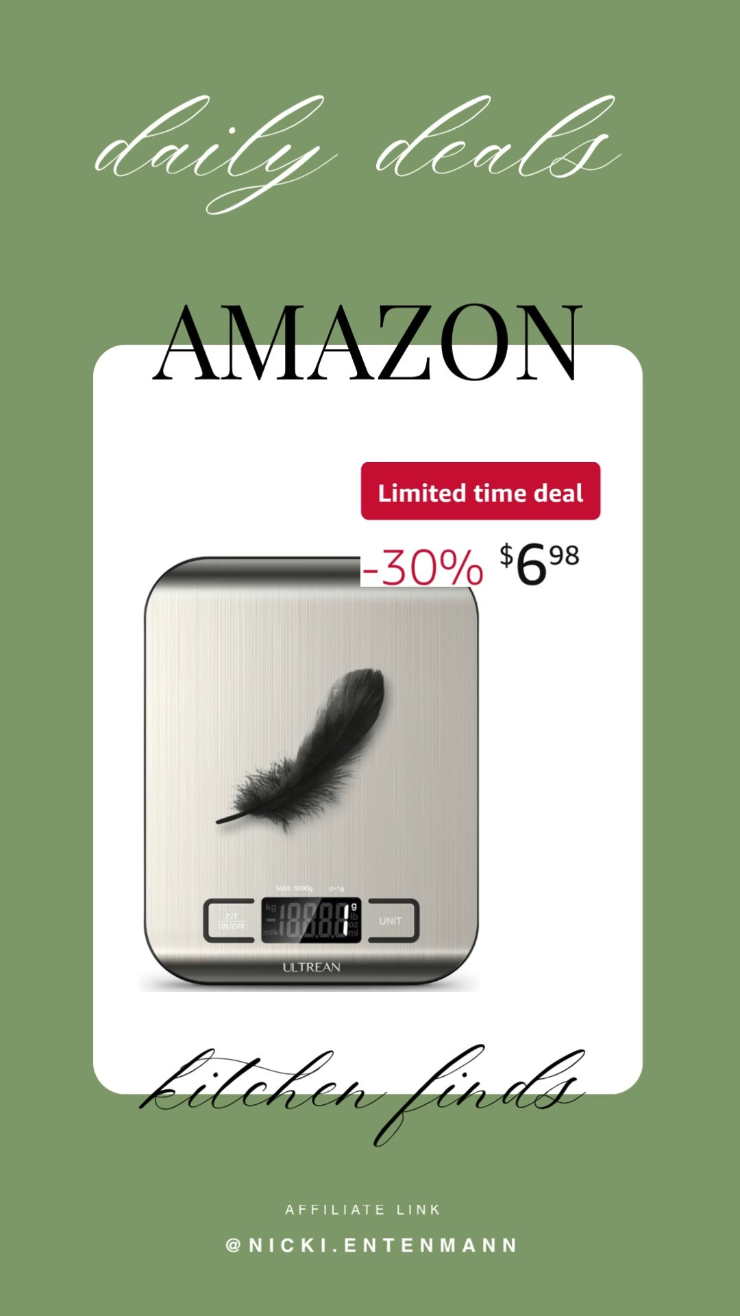 This digital kitchen scale with LCD display brings cheerful precision and effortless ease to everyday cooking with modern flair. #KitchenScale #DigitalScale #CookingEssentials #FoodPrep #DailyUse #LifestyleGear #ModernLiving #HomeCooking #AccurateMeasure #KitchenTools ⚖️✨🥧
 

 #LTKfoodie #LTKHome #LTKSaleAlert