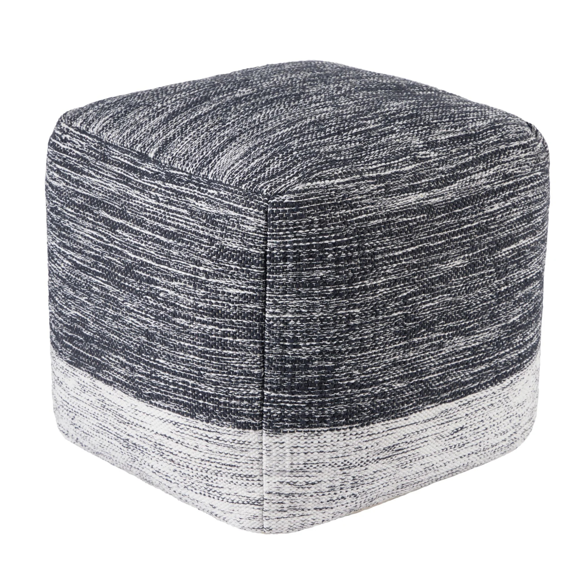 Wanda June Home Cotton Mélange Pouf by Miranda Lambert, Blue, 18"x18"x18" - Walmart.com | Walmart (US)