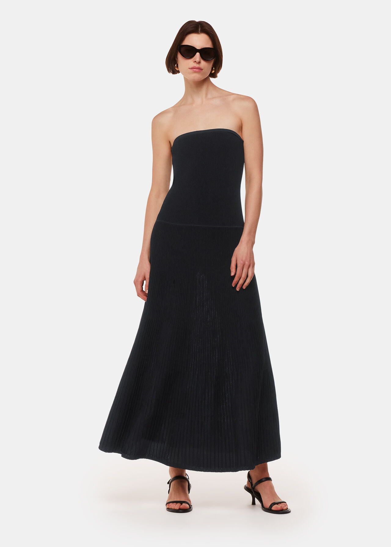 Black Bandeau Knit Dress | WHISTLES | Whistles UK | | Whistles