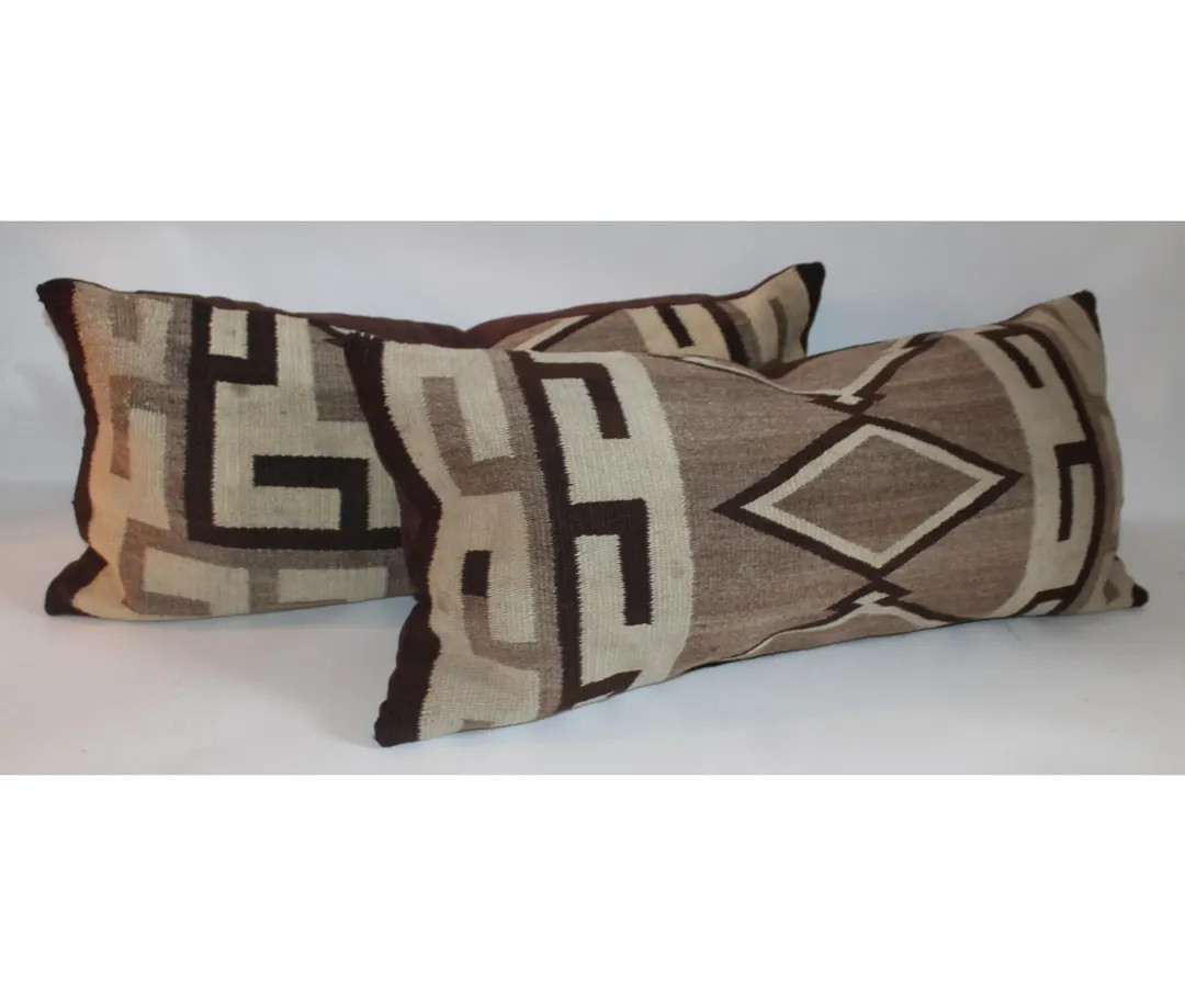 Handwoven Kilim Navajo Rug Cushion Cover | 18"x32" Wool Pillow Case | Geometric Pattern | Native ... | Etsy (US)