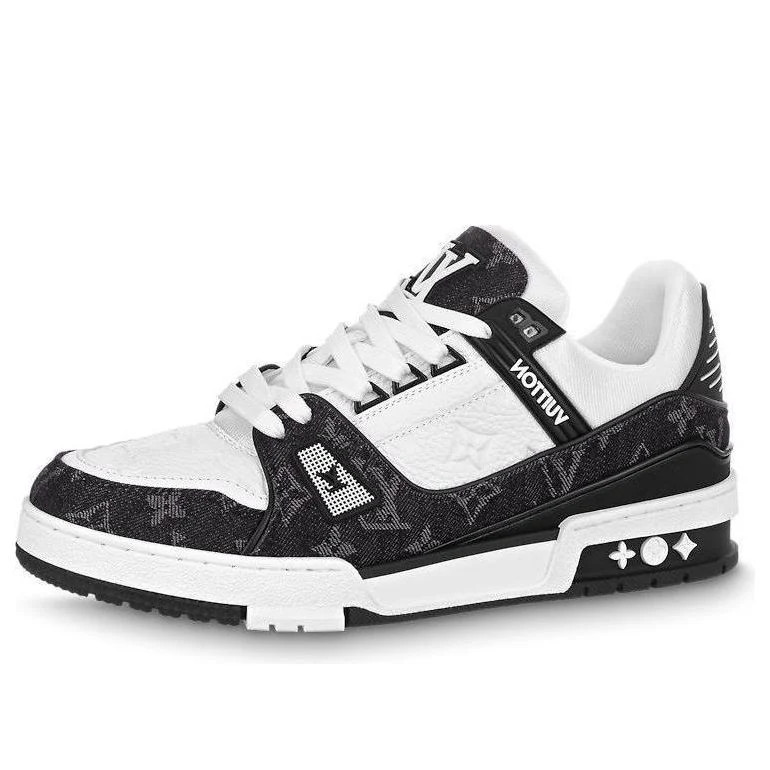 (WMNS) LOUIS VUITTON LV Trainer Sneaker 'Black Mesh Monogram with White ' | KICKS CREW