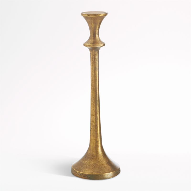 Emmett Antique Brass Taper Candle Holder 11.75" + Reviews | Crate and Barrel | Crate & Barrel