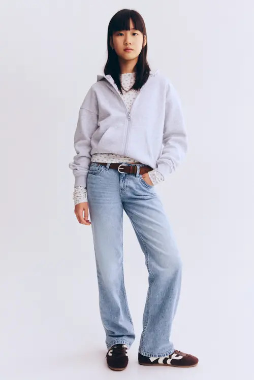 H&M Straight Leg Jeans in Light Denim Blue at Nordstrom, Size 18 | Nordstrom