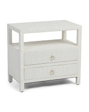 26in 2 Drawer Raffia Side Table | Marshalls
