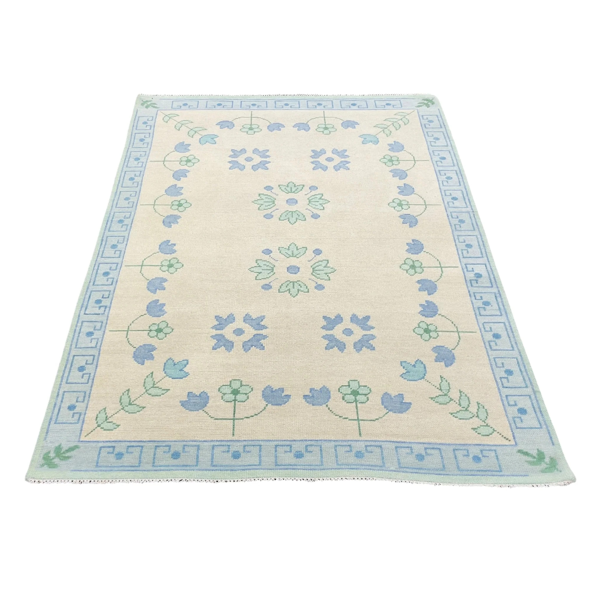 Lauren Oushak Rug in Green & Blue | The Well Appointed House, LLC