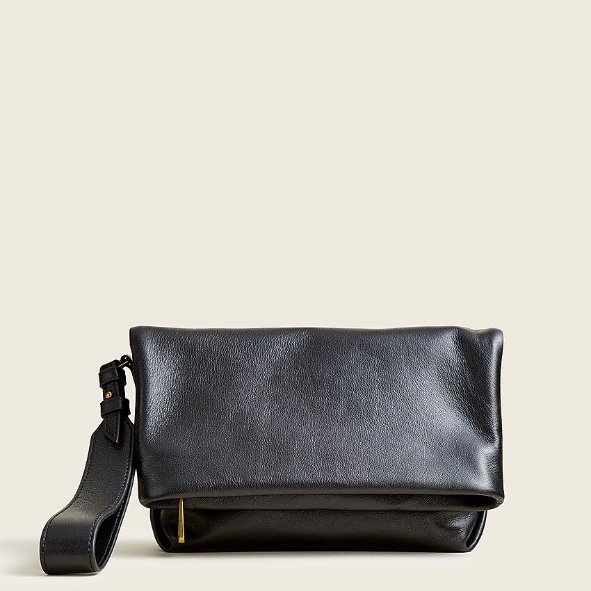 Oslo soft leather foldover clutch wristlet | J.Crew US