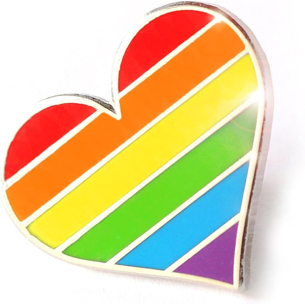 Pride Pin LGBTQ Gay Heart Flag An Enamel Pin Decoration For Clothes And Bags | Amazon (US)