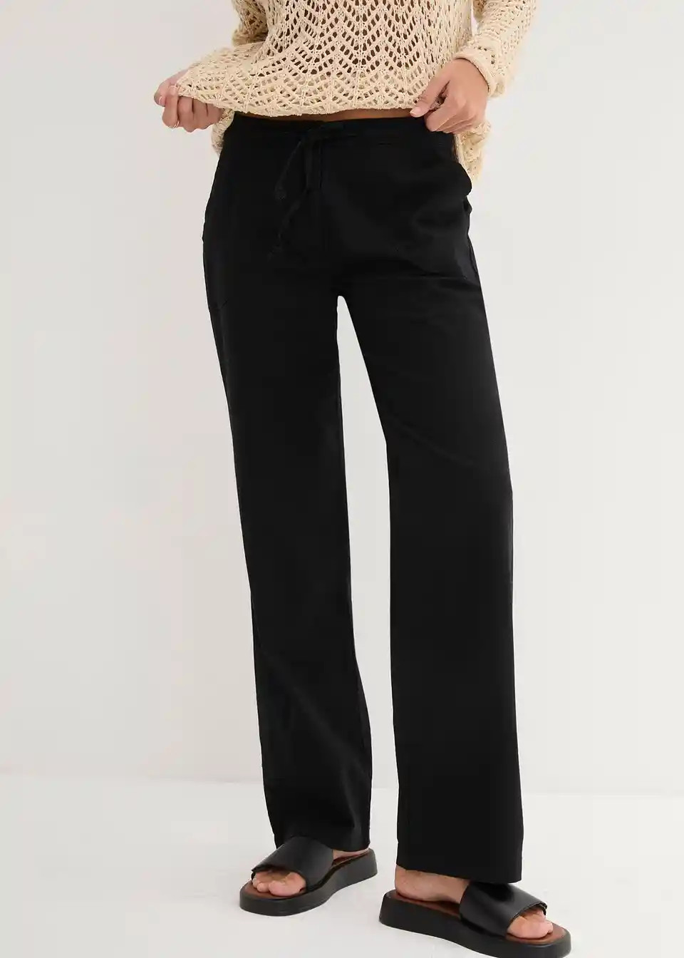 Leinen-Hose mit weitem Bein | Bonprix DE