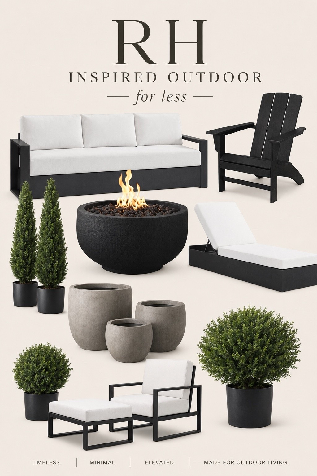 RH Inspired Outdoor Finds

Create that elevated RH outdoor look for less with clean black accents, oversized planters, lush greenery, cozy lounge pieces, and timeless outdoor staples. Sharing designer-inspired finds for a modern, collected patio feel.

#LTKHome #LTKSaleAlert #LTKSeasonal