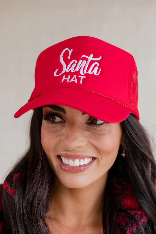 Santa Hat Red Trucker Hat | Pink Lily