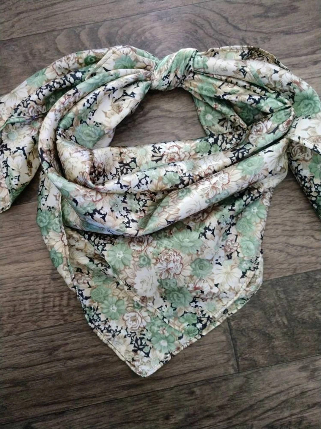 Wild Rag Sage Green Vintage Floral Print Cowboy Western Neck - Etsy | Etsy (US)