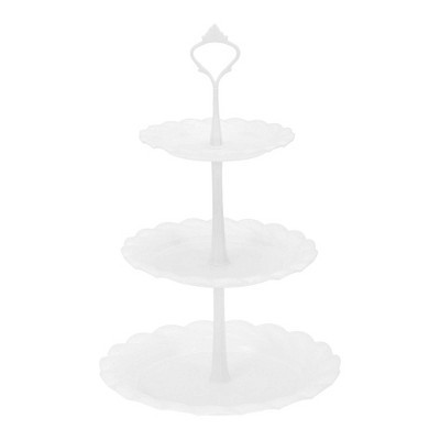 Unique Bargains Halloween Christmas 3-Layer Round Dessert Cupcake Stand with Tiered Serving Tray for Pastries Donuts and Fruits White | Target