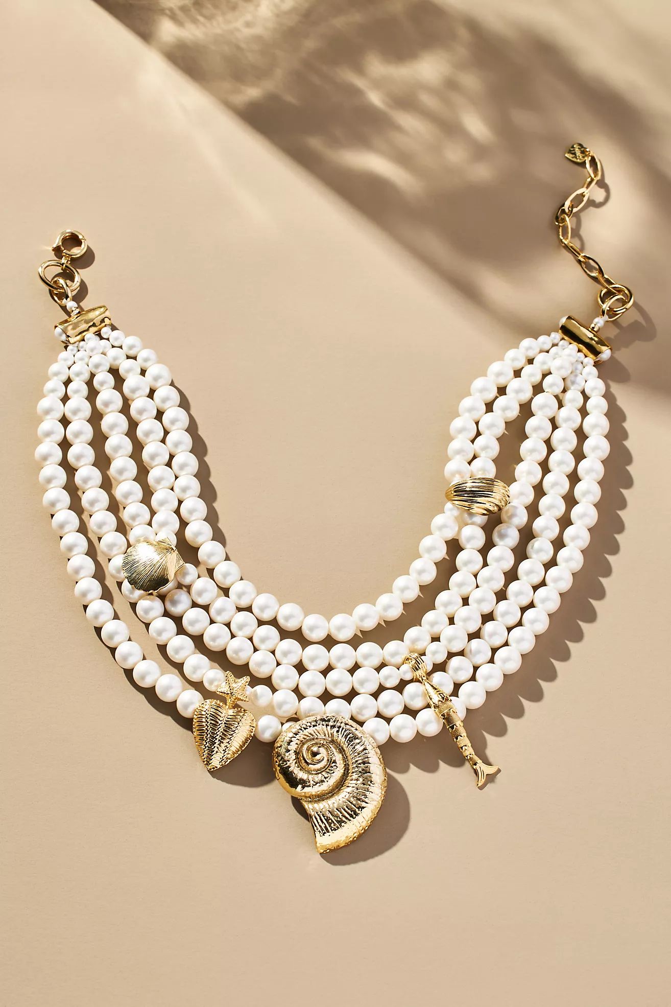 Layered Pearl Sealife Necklace | Anthropologie (US)