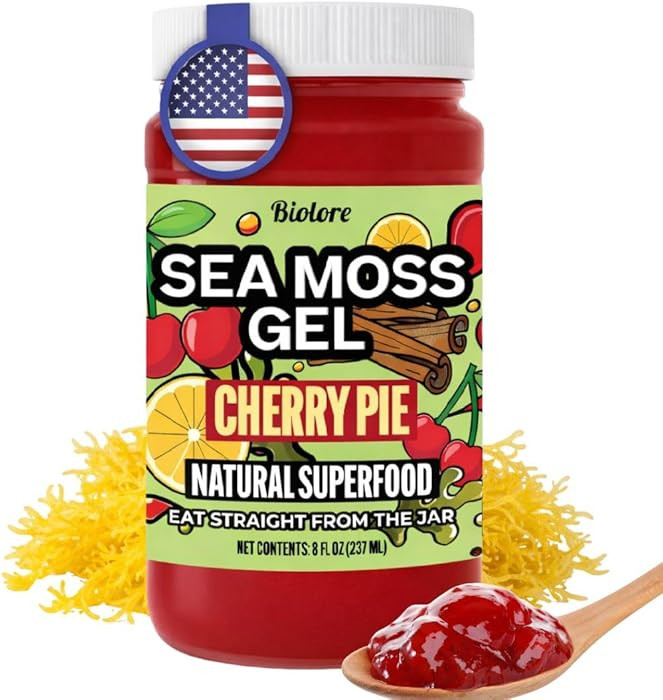 Biolore Pastel de cereza en gel de musgo marino hecho en Estados Unidos, crudo artesanal irlandé... | Amazon (US)
