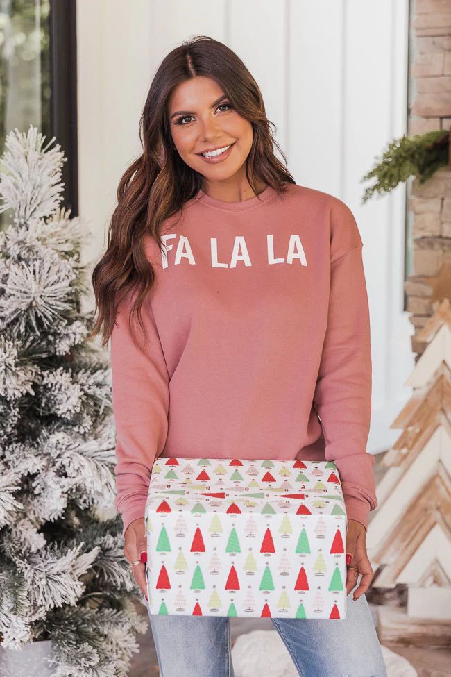 Fa La La Mauve Graphic Sweatshirt | The Pink Lily Boutique