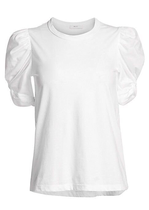 A.L.C. Women's Kati Puff-Sleeve Tee - White - Size Small | Saks Fifth Avenue