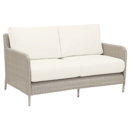 Maye Outdoor Aluminum/Resin Wicker Loveseat | One Kings Lane