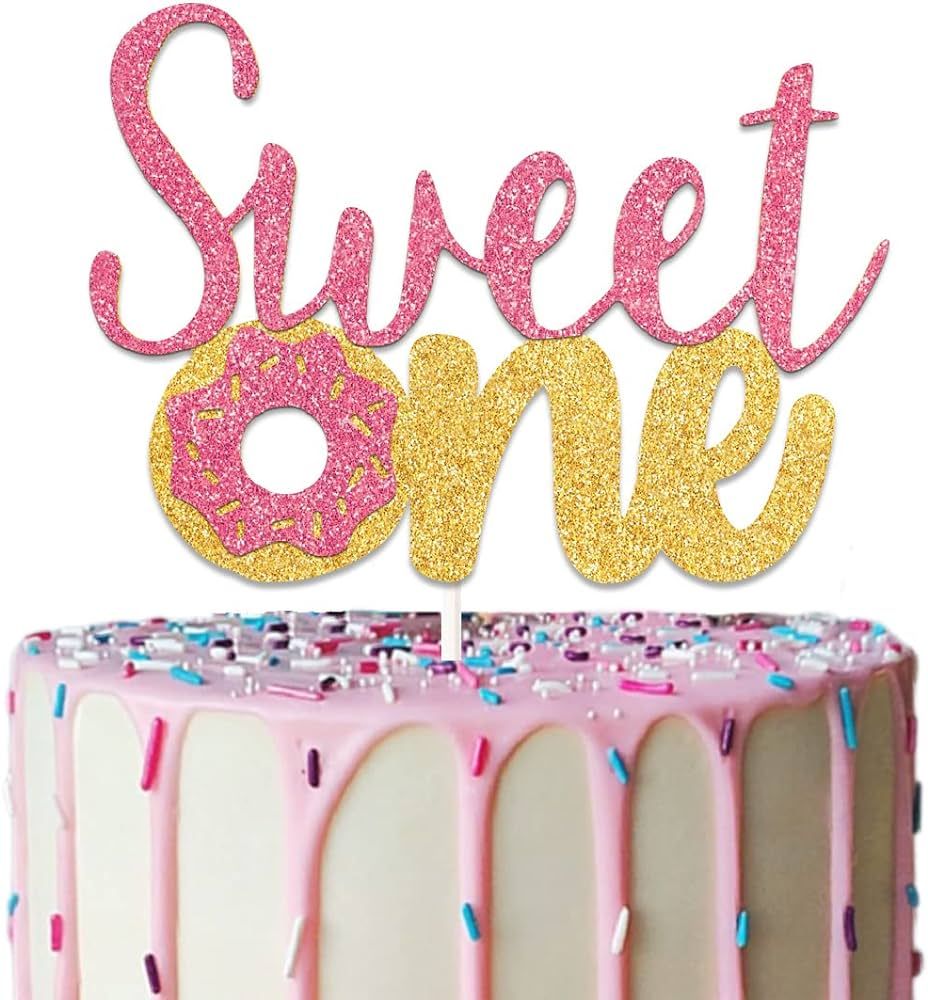 Sweet One Suministros para fiesta de cumpleaños, decoración de pastel de donas para decoración... | Amazon (US)