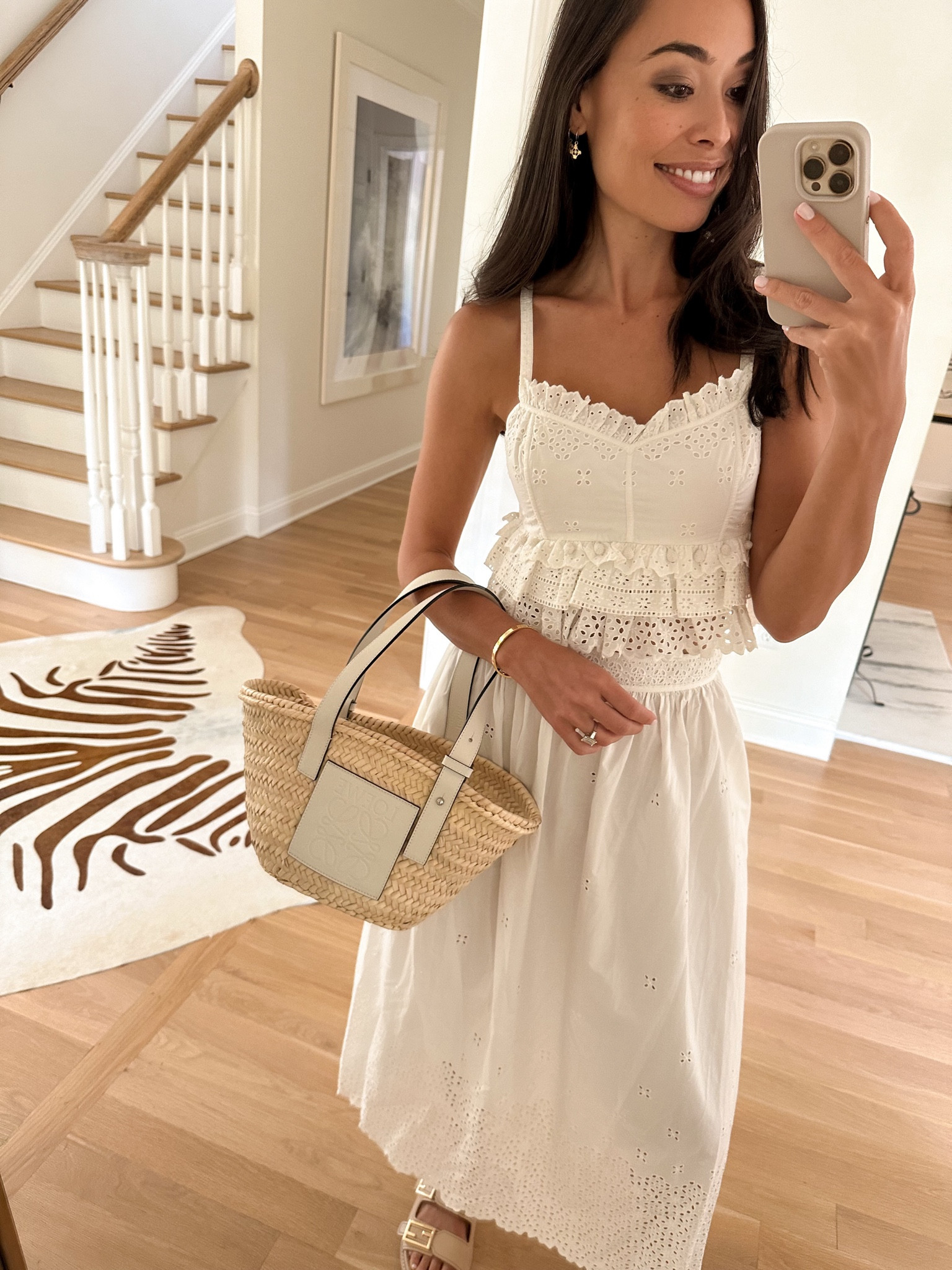 Kat Jamieson wears a cream top and skirt for summer from @saks. Summer outfit, midi dress, classic style. #saks #sakspartner

#LTKItBag #LTKSeasonal #LTKSaleAlert