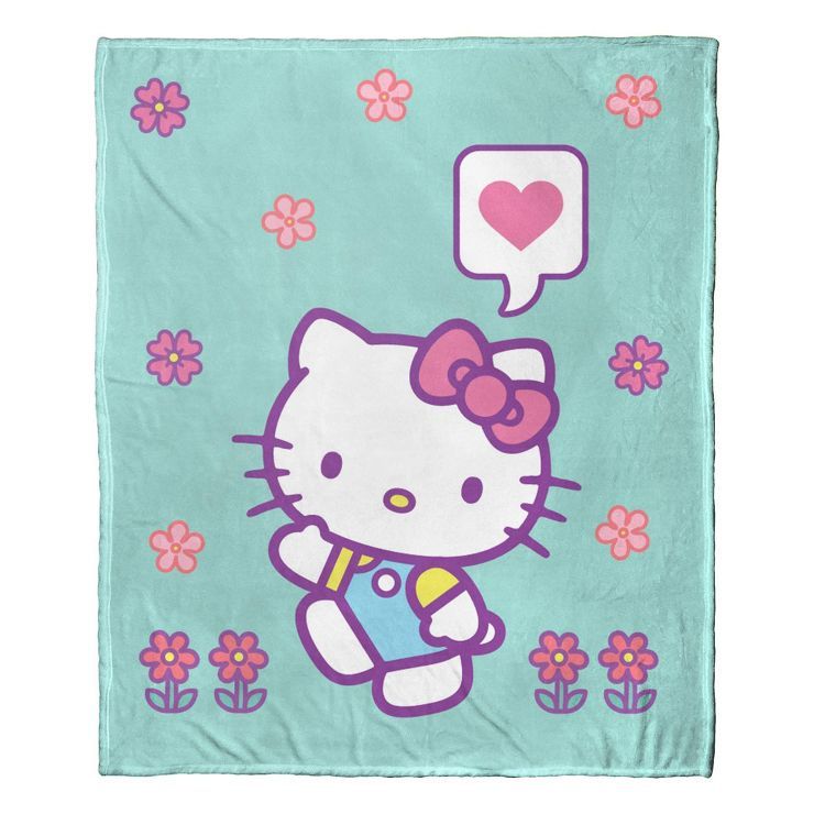 Hello Kitty Falling Flowers Silk Touch Throw Blanket | Target