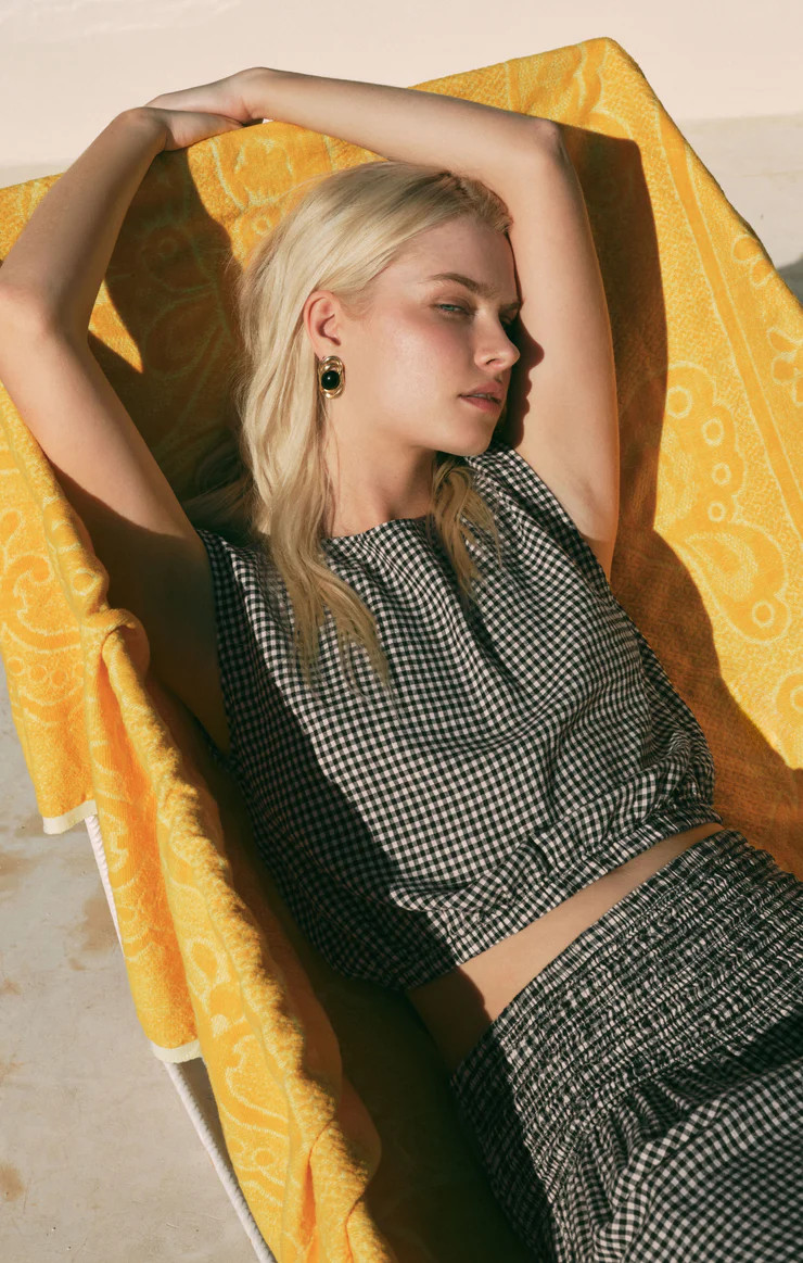 Merit Cropped Gingham Linen Top | Z Supply
