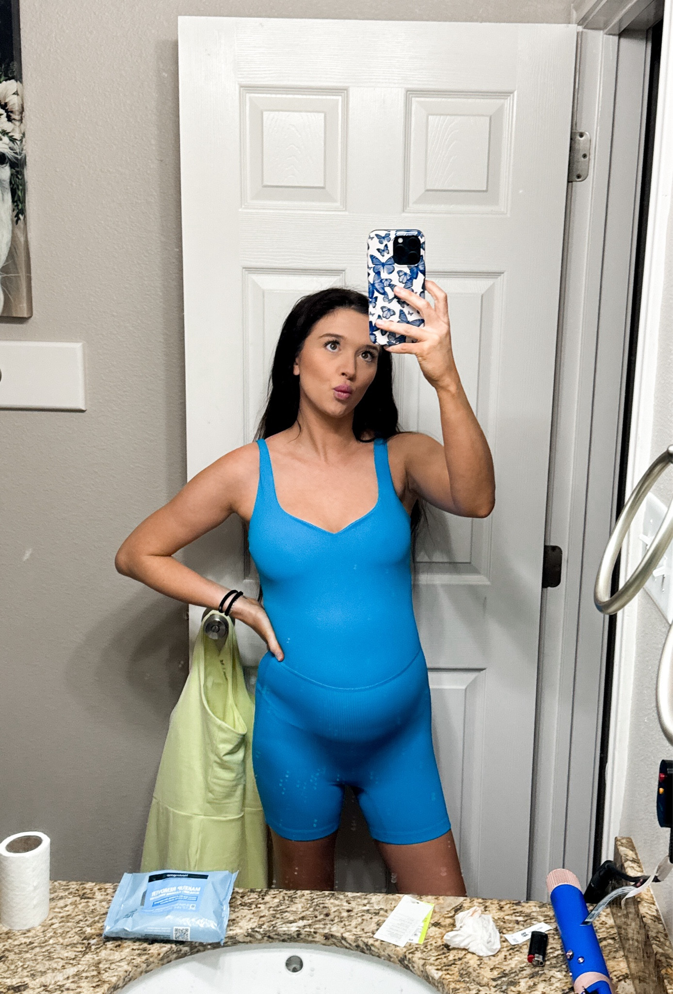 Bump friendly romper from Target | wearing a size medium  

#LTKBaby #LTKBump #LTKFamily