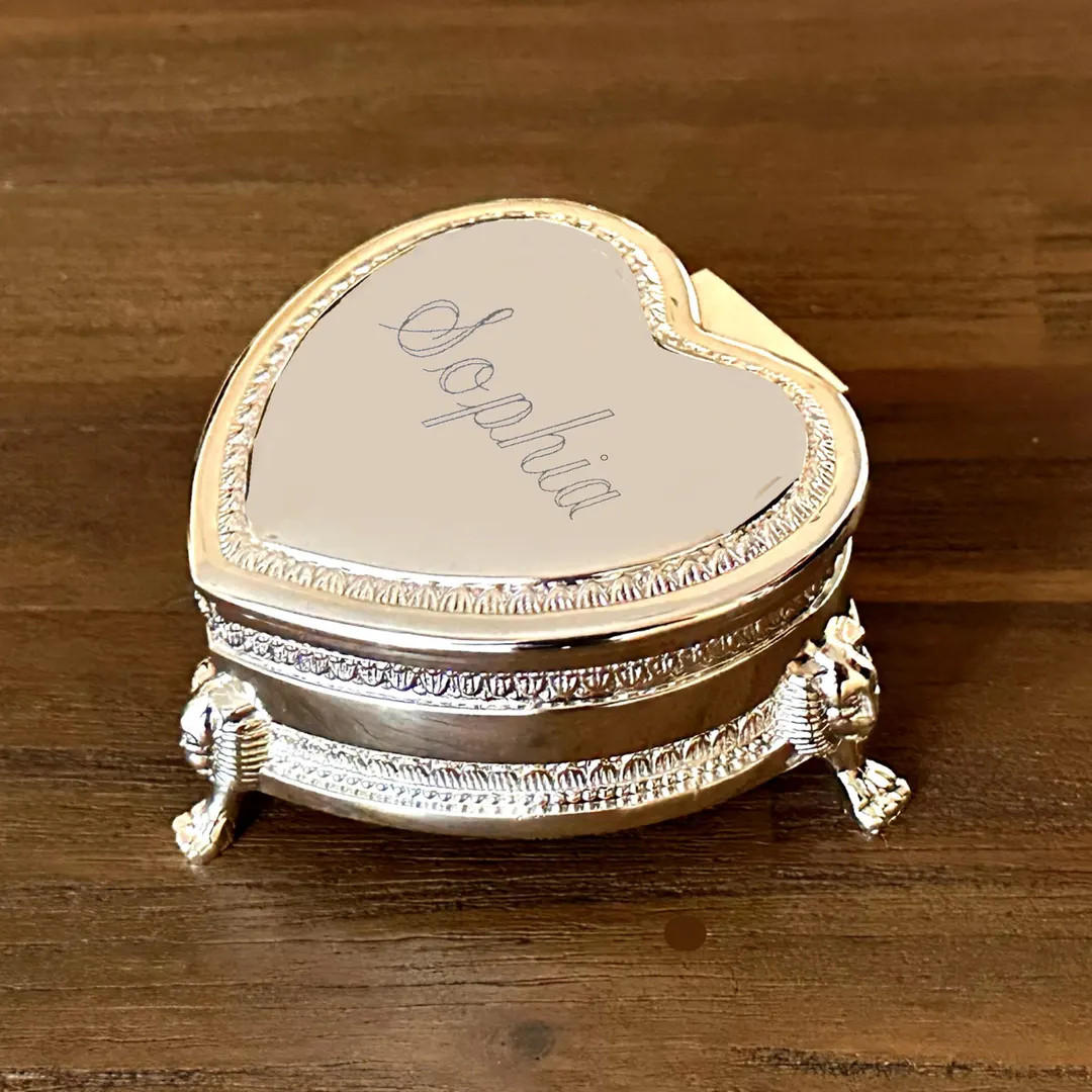Personalized Victorian Silver Jewelry Box: Engraved Heart Keepsake Gift-3.4"x3.4"x1.9" - Etsy | Etsy (US)