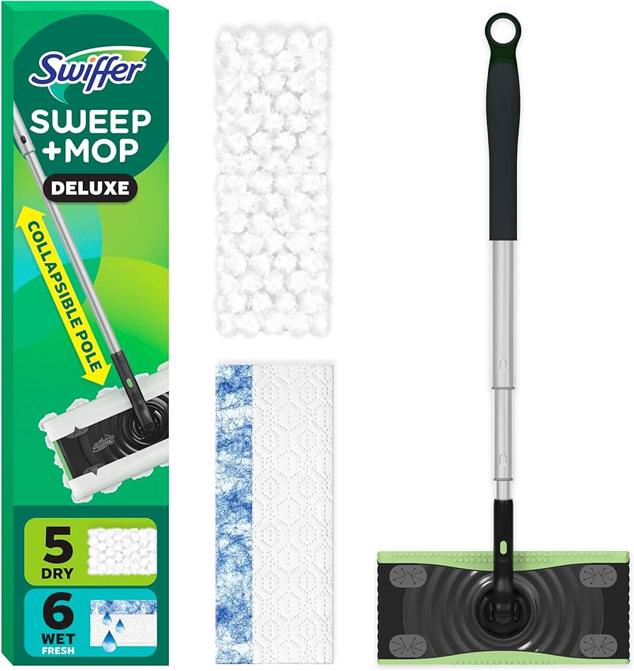 Swiffer Sweep & Mop Deluxe 2-in-1 Floor Mopping and Sweeping Kit, Multi-Surface Kit for Floor Cle... | Amazon (US)