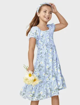 Girls Floral Tiered Dress - whirlwind | The Children's Place