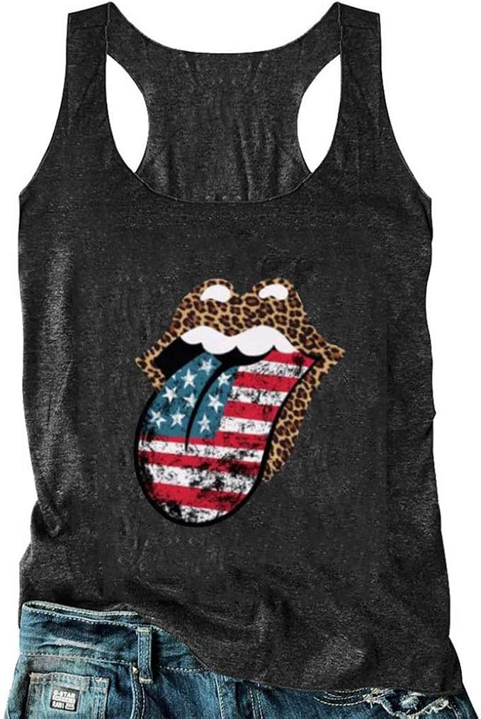 T&Twenties American Flag Tank Top for Women,4th of July Stars Striped Racerback Tees Sleeveless P... | Amazon (US)