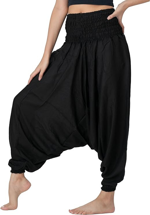 B BANGKOK PANTS Women's Harem Pants Jumpsuit Hippie Clothes | Amazon (US)