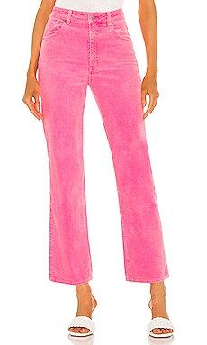 ROLLA'S X Devon Carlson Original Straight Leg Jean in Pink Cordial from Revolve.com | Revolve Clothing (Global)