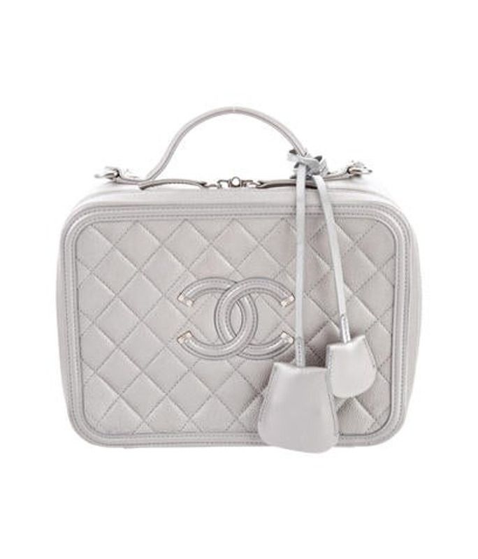 Chanel 2016 CC Filigree Vanity Case Bag Silver Chanel 2016 CC Filigree Vanity Case Bag | The RealReal