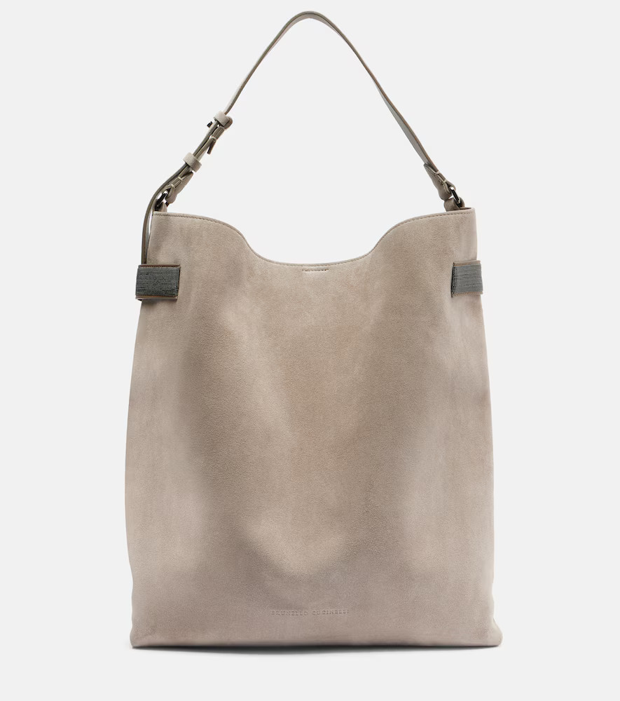 Brunello Cucinelli Essence Monili Large suede tote bag | Mytheresa (UK)