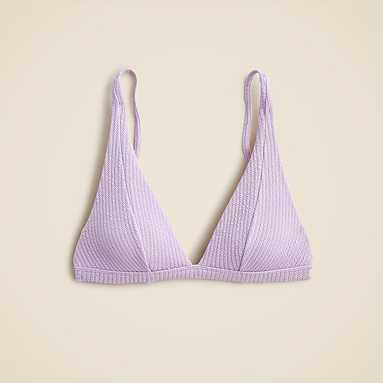 Textured plunge bikini top | J. Crew US