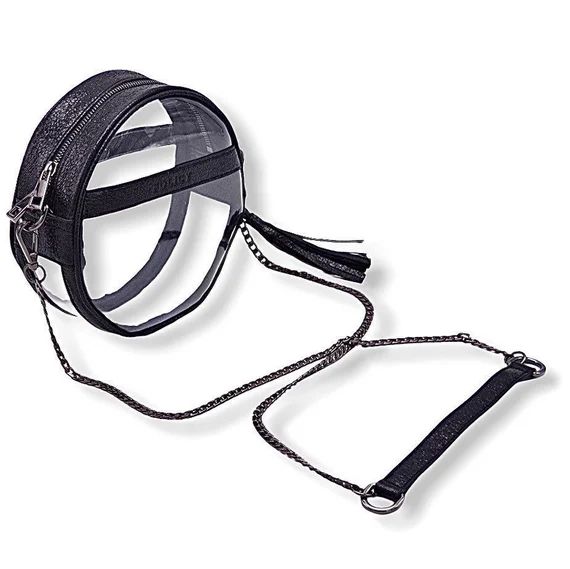 Clear Circle Crossbody Purse Original Design | Bare Roundie Bag | Policy Handbags Black Sparkle G... | Etsy (US)