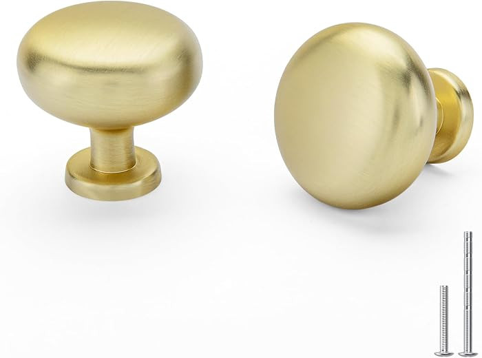 goldenwarm 10 Pack Gold Cabinet Knobs Brushed Brass Dresser Drawer Knobs, Gold Kitchen Cabinet Pu... | Amazon (US)