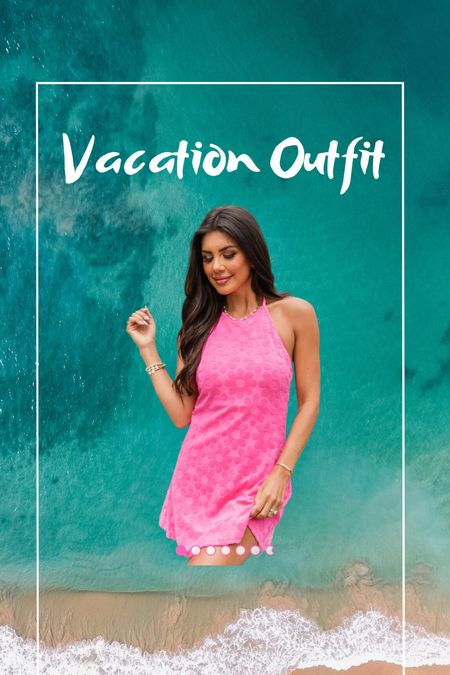 Summer outfit 
Beach outfit 
Vacation outfit 
Terrrycloth dress 
Halter dress 

#LTKFindsUnder50 #LTKSeasonal #LTKSaleAlert