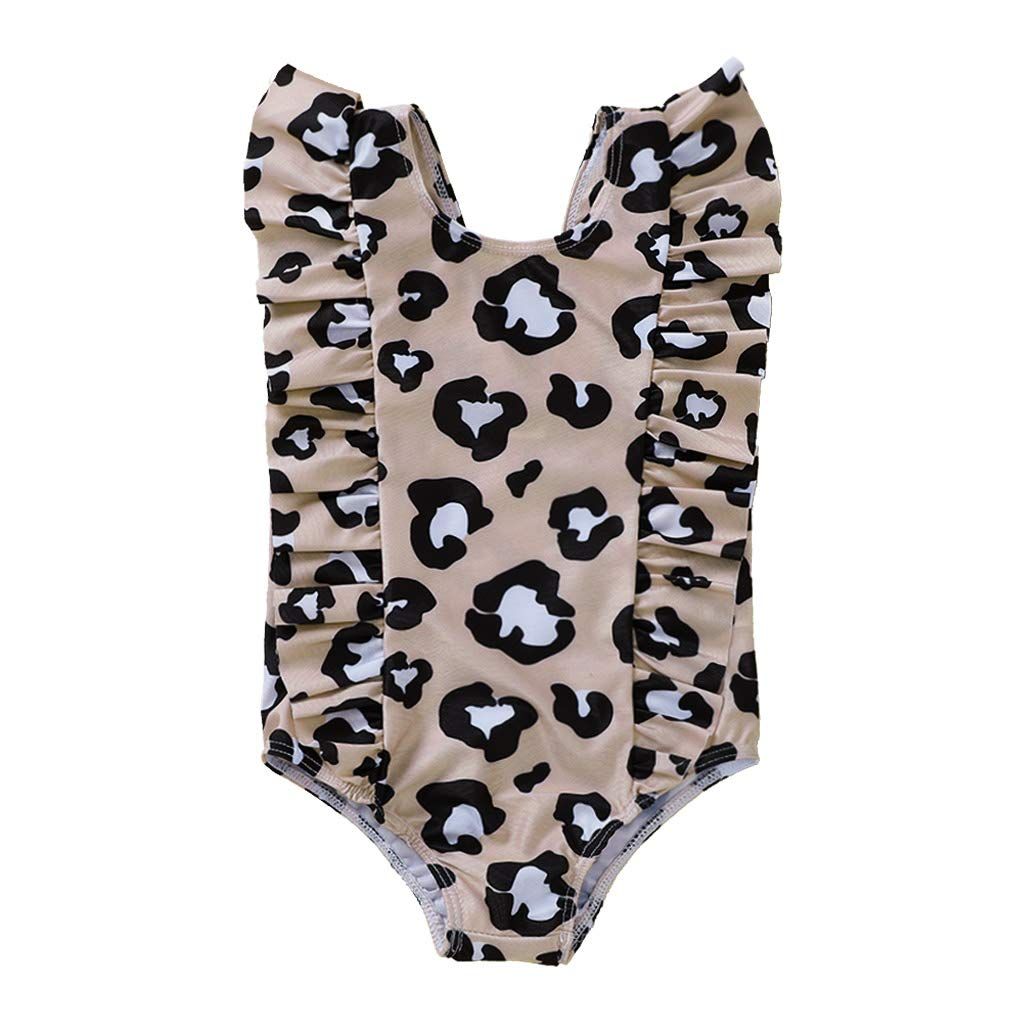 MODNTOGA Toddler Baby Girls Swimsuit Backless Ruffle One-Piece Swimwear Bathing Suit Tankini | Amazon (US)