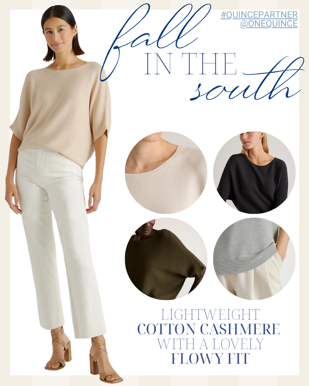 This cotton cashmere sweater is everything I want for an early fall in Charleston - soft, breathable, and effortlessly polished. The fit is relaxed but still refined... and under $50.
@onequince #quincepartner
#preppystyle | #earlyfallfashion | #southernstylefinds | #classicwardrobe | #fallstyle2025 | #properlyshopped
 

 #LTKFindsUnder50 #LTKStyleTip #LTKautumn