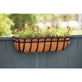 30-inch Window/Deck Planter with Coco Liner in Black | Bed Bath & Beyond